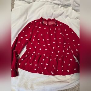 Red Heart Patterned Blouse